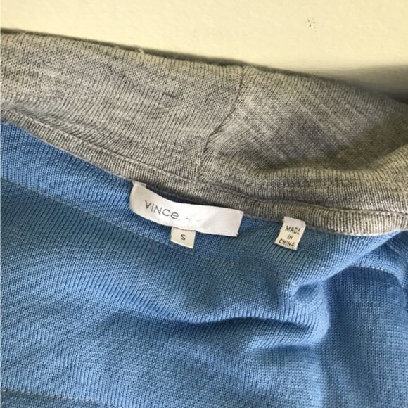 VINCE Quilted Cashmere Wool Hoodie Knit Jacket Puffy Cotton Sweater Zipper Cozy - Picture 6 of 16